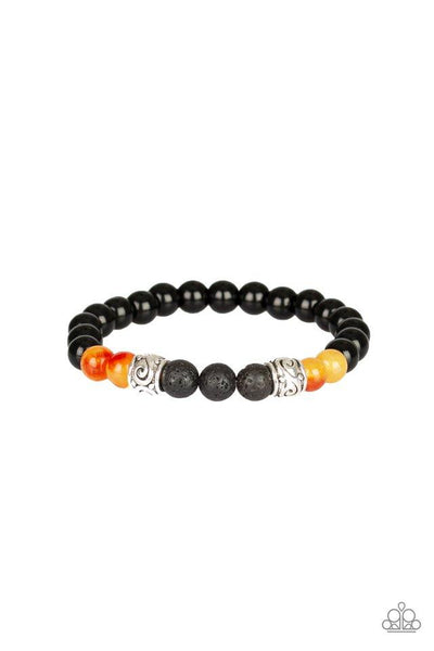 Proverb - Orange Bracelet - Lava Bead - Paparazzi