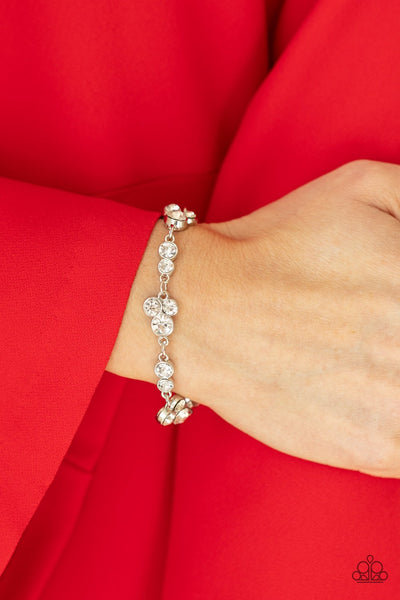 Social GLISTENING - White Bracelet - Paparazzi