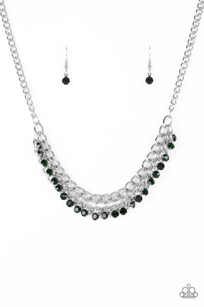 Glow and Grind - Green Necklace - Paparazzi