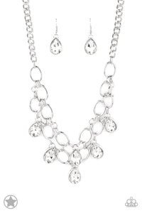 Show-Stopping Shimmer - White-silver chain-necklace-paparazzi