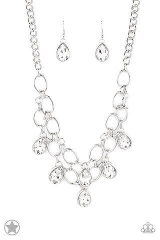 Show-Stopping Shimmer - White-silver chain-necklace-paparazzi