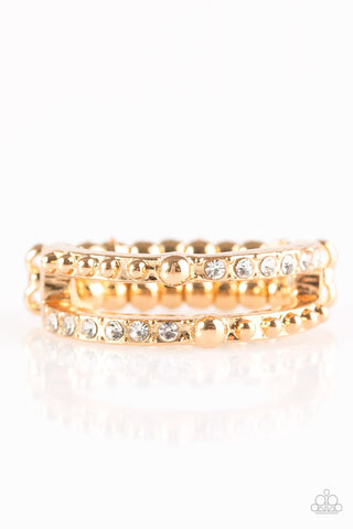 Dauntless Shimmer - Gold Ring - Paparazzi