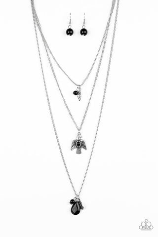 Soar With The Eagles - Black Necklace - Paparazzi
