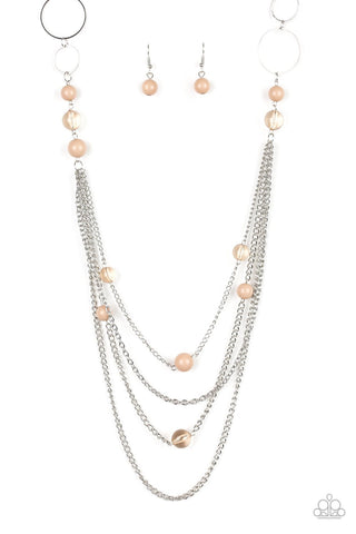 Bubbly Bright - Brown Necklace - Paparazzi