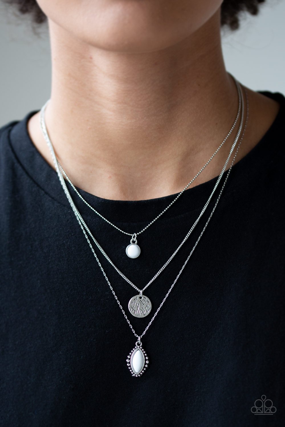 Tide Drifter - White Necklace - Paparazzi