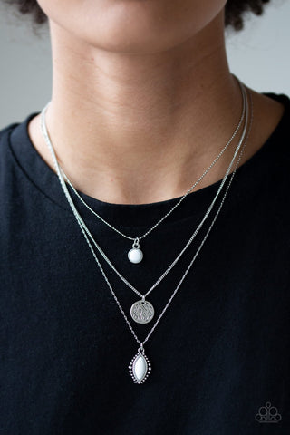 Tide Drifter - White Necklace - Paparazzi
