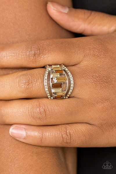 Treasure Chest Charm - Brown Ring - Paparazzi