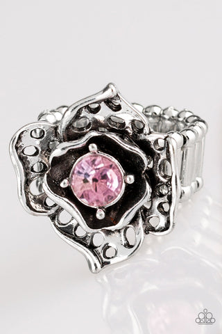 Glowing Gardens - Pink Ring - Paparazzi