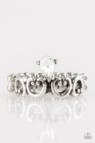 Twinkling Tiaras - White Ring - Paparazzi