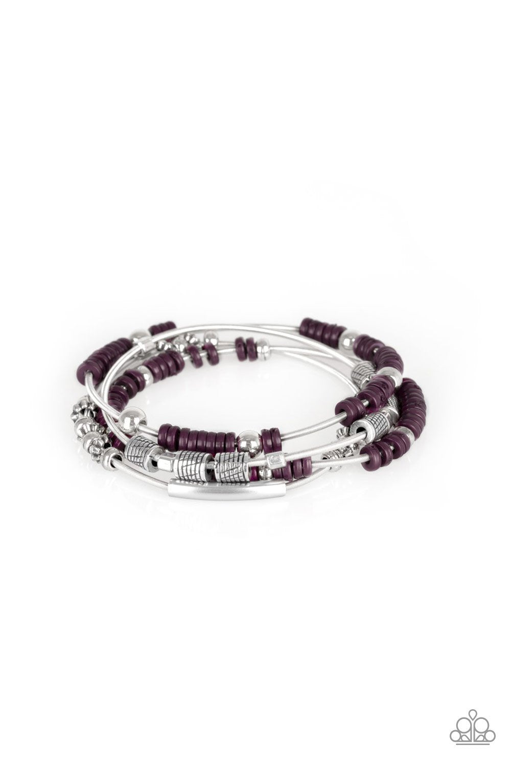 Tribal Spunk - Purple beads-bracelet-paparazzi