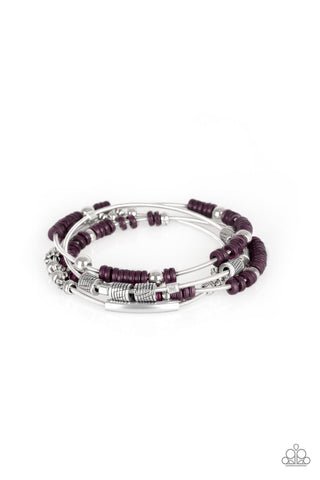 Tribal Spunk - Purple beads-bracelet-paparazzi