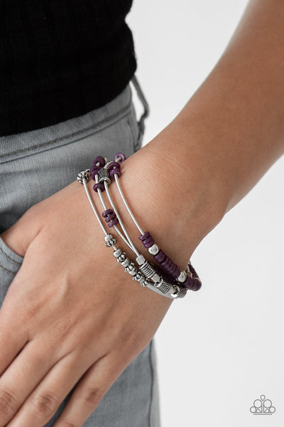 Tribal Spunk - Purple beads-bracelet-paparazzi