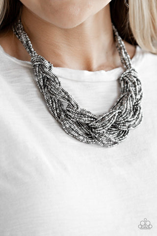 City Catwalk - Silver Necklace - Seed Bead - Paparazzi