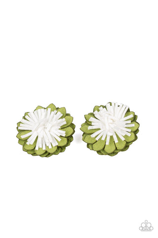 Blooming Bliss - Green Hair Clip - Paparazzi