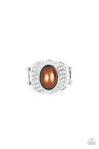 Glittering Go-Getter - Brown Ring - Paparazzi