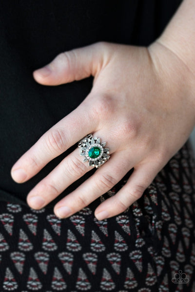 Burn Bright - Green - Ring - Paparazzi