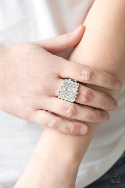 Million Dollar Masquerade - White Ring - Paparazzi