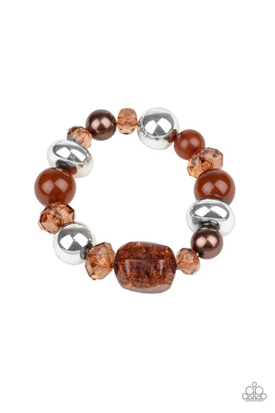 Ice Ice-Breaker - Brown Bracelet - Paparazzi