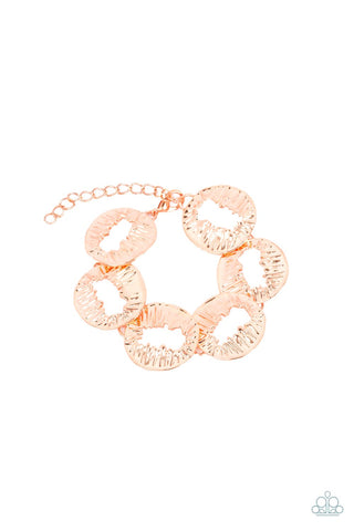 Cut It Out! - Copper disc-bracelet-paparazzi