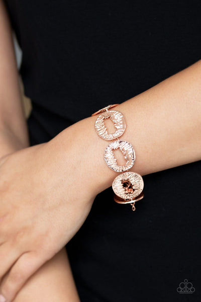 Cut It Out! - Copper disc-bracelet-paparazzi