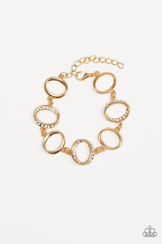 Beautiful Inside and Out - Gold hoops-bracelet-paparazzi
