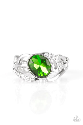 Couldnt Care FLAWLESS - Green Ring - Paparazzi