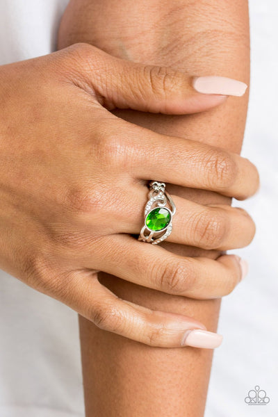 Couldnt Care FLAWLESS - Green Ring - Paparazzi