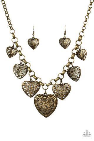 Love Lockets - Brass Necklace - Paparazzi