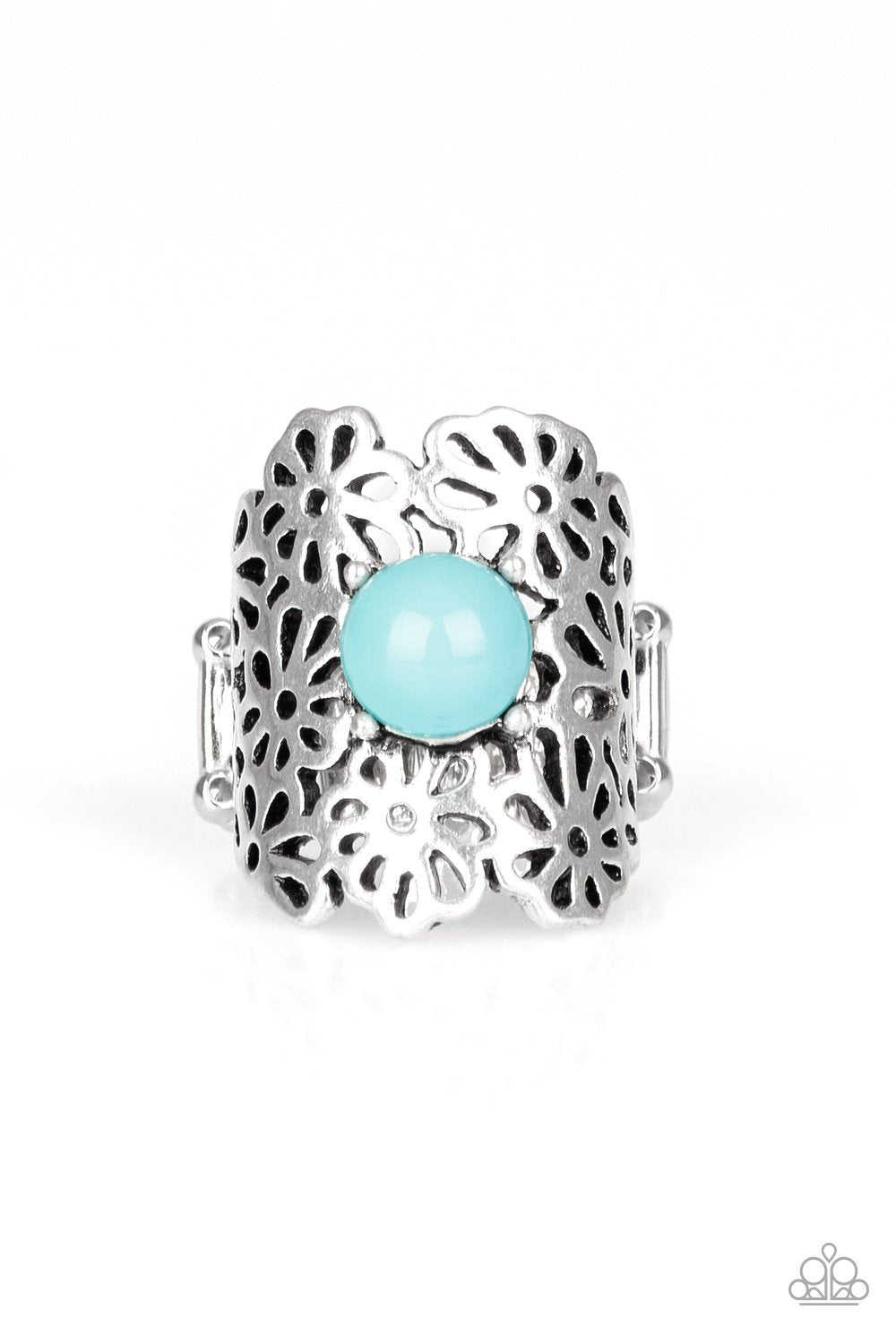 Flower Shower - Blue Ring - Paparazzi