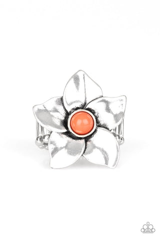 Ask For Flowers - Orange Ring - Paparazzi