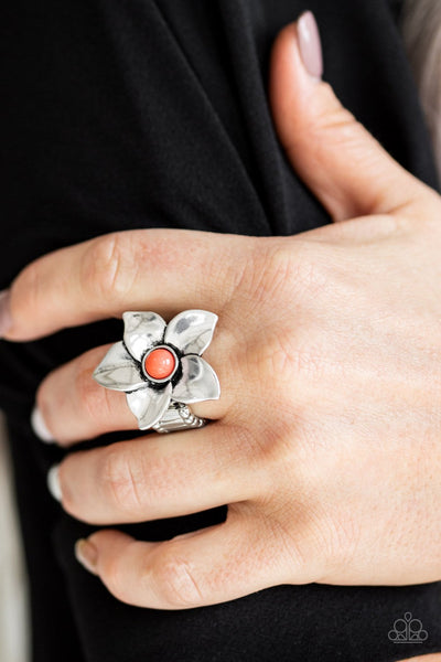 Ask For Flowers - Orange Ring - Paparazzi