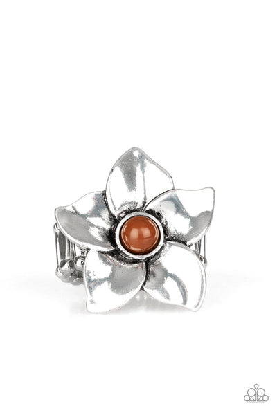 Ask For Flowers - Brown Ring - Paparazzi