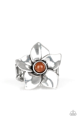 Ask For Flowers - Brown Ring - Paparazzi