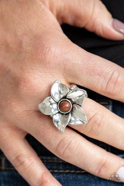 Ask For Flowers - Brown Ring - Paparazzi