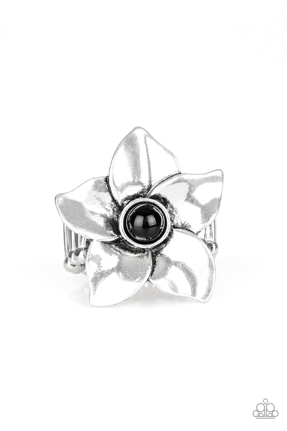 Ask For Flowers - Black Ring - Paparazzi