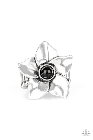 Ask For Flowers - Black Ring - Paparazzi