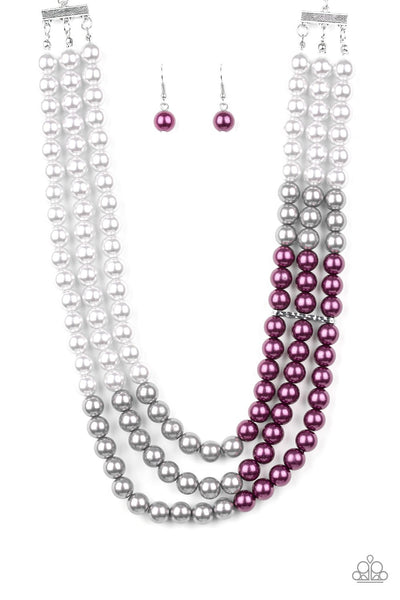 Times Square Starlet - Purple Necklace - Pearl - Paparazzi