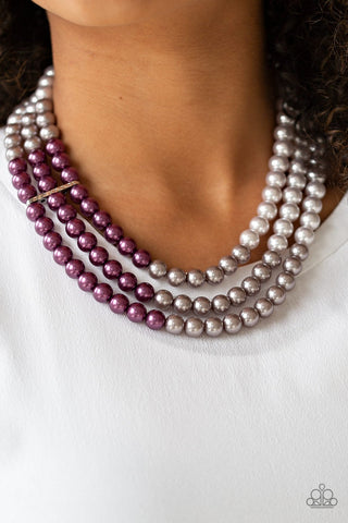 Times Square Starlet - Purple Necklace - Pearl - Paparazzi