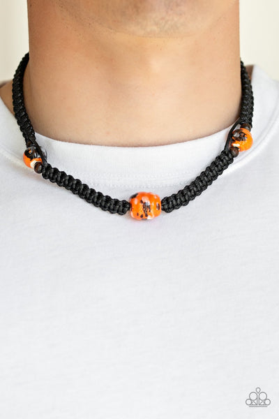 Rate Of Climb - Urban Orange Necklace - Paparazzi