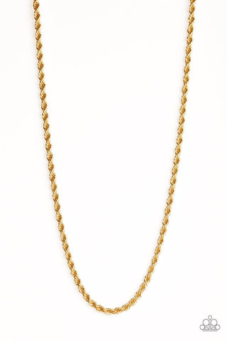 Double Dribble -  Urban Gold Necklace - Men's - Paparazzi