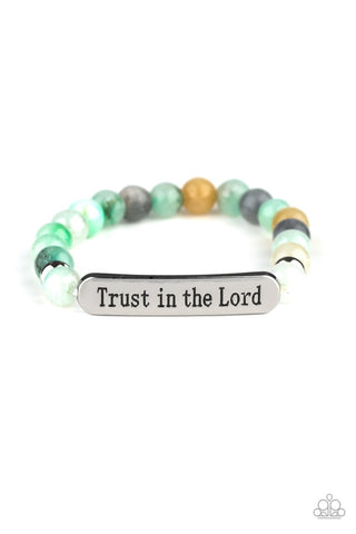 Trust Always - Green Bracelet - Inspirational - Paparazzi