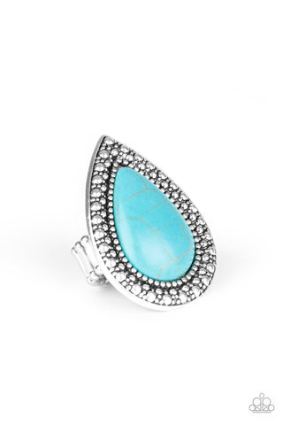 Santa Fe Storm - Blue Ring - Paparazzi