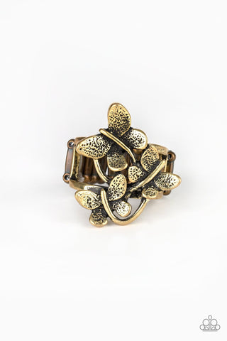 Full Of Flutter - Brass Ring - Paparazzi