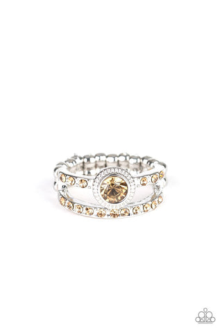 GLOW Me Away - Brown Ring - Paparazzi