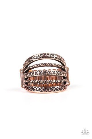 Textile Bliss - Copper Ring - Paparazzi