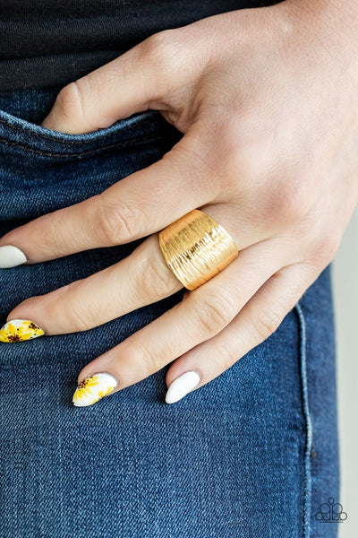 Rippling Rivers - Gold Ring - Paparazzi