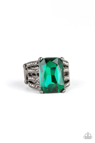 Expect Heavy REIGN - Green Ring - Paparazzi