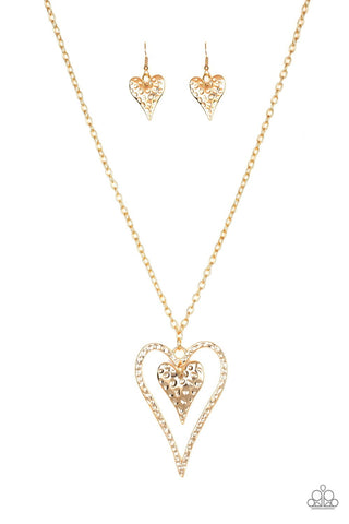 Hardened Hearts - Gold Necklace - Paparazzi
