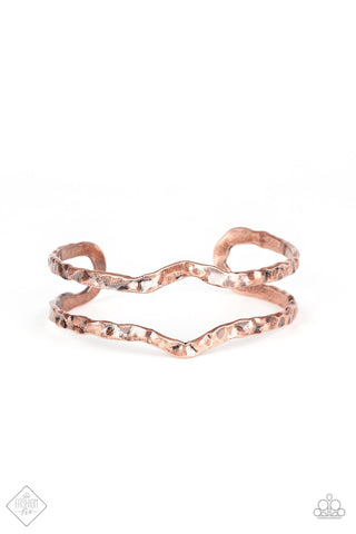 Rustic Ruler-hammered copper-cuff-paparazzi