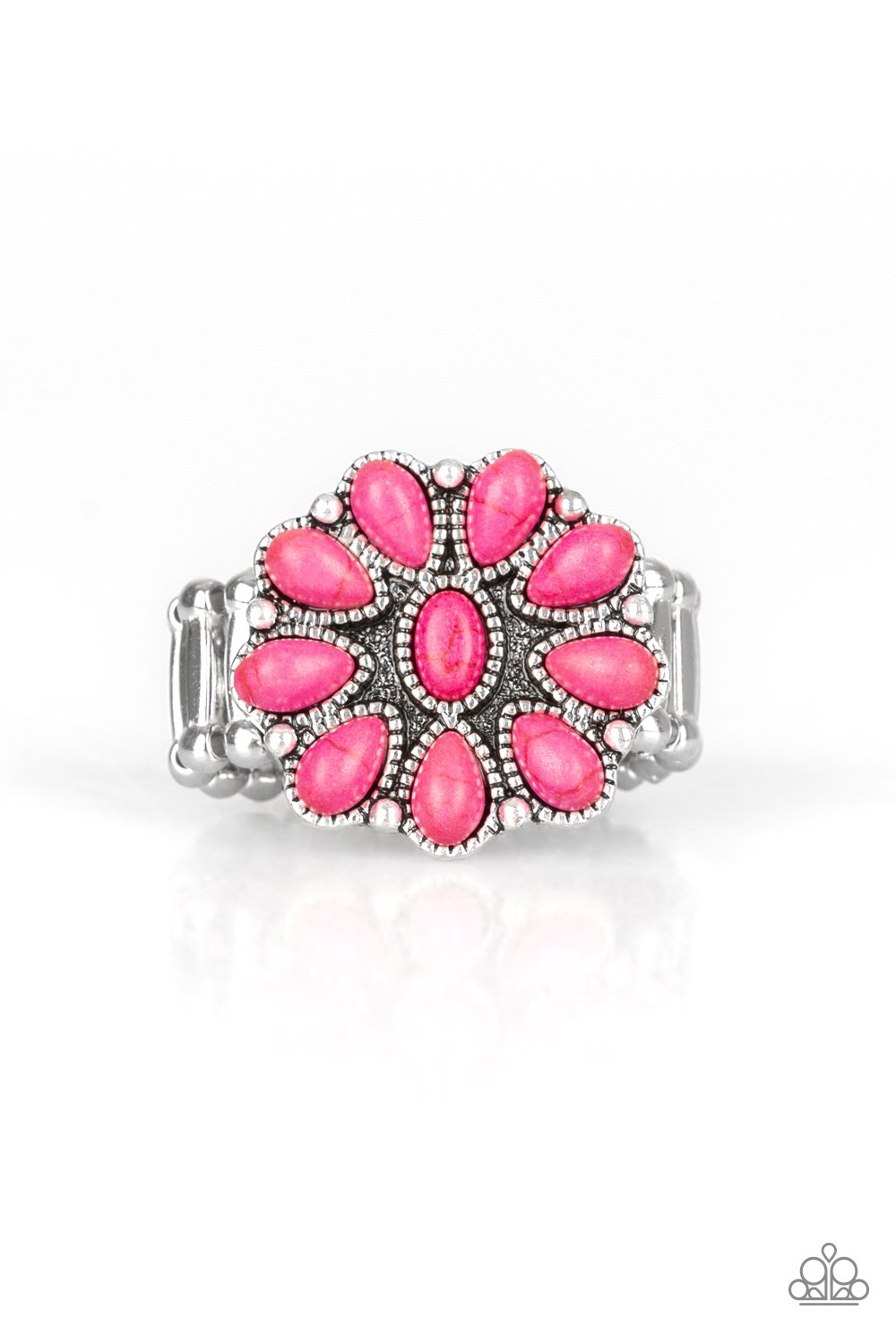 Stone Gardenia - Pink Ring - Paparazzi